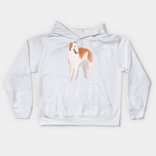 borzoi watercolor art Kids Hoodie